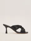 Michael Kors Black Leather Mules With Twisted Strap Detail In Nero