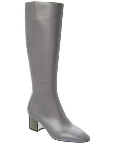 Michael Kors Ali Runway Leather Knee-high Boot In Gray