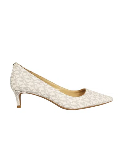 Michael Kors Alina 50mm Canvas Pumps In Neutrals