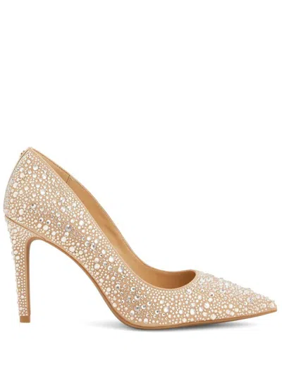 Michael Kors 95mm Alina Flex Rhinestone-embellished Pumps In Gold