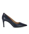 Michael Kors Alina Leather Heels In Blue