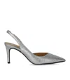 Michael Kors Alina Flex Silver Slingback Pumps In Silver