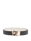 Michael Kors All-over Logo Print Belt In Grau