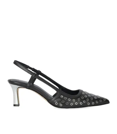 Michael Kors Alora Black Silver Slingback Pump