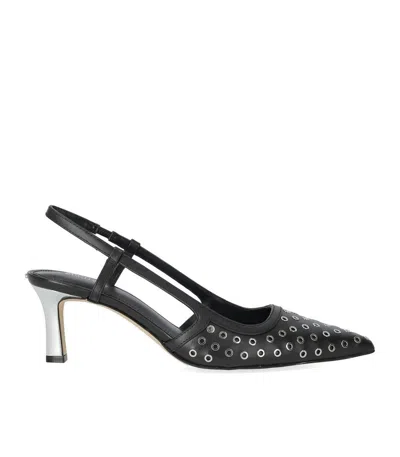 Michael Kors Alora Black Silver Slingback Pump