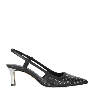 Michael Kors Alora Black Silver Slingback Pump