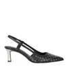 Michael Kors Alora Black Silver Slingback Pump In Black