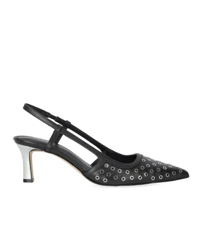 Michael Kors Alora Black Silver Slingback Pump