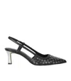 Michael Kors Alora Black Silver Slingback Pump In Black