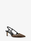 Michael Kors Alora Cheetah Print Calf Hair Slingback Pump In Natural