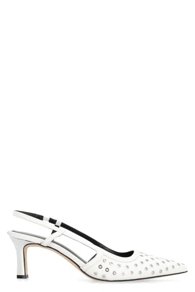 MICHAEL KORS MICHAEL KORS ALORA LEATHER SLINGBACK PUMPS