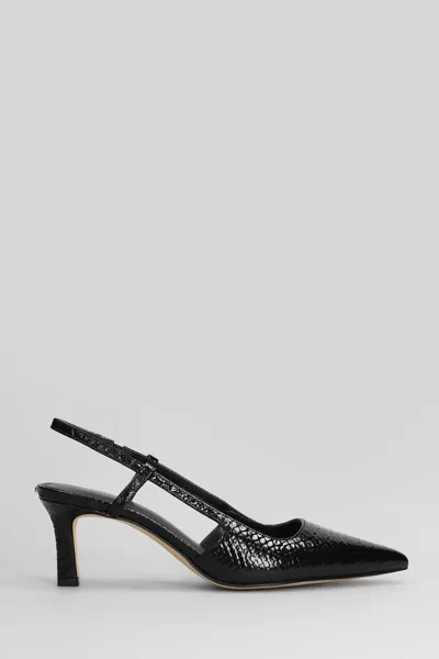 Michael Kors Alora Mid Sling Pumps In Black Leather