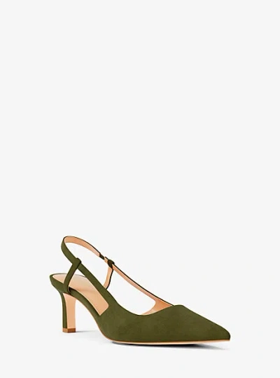 Michael Kors Alora Suede Slingback Pump In Brown