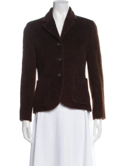 Pre-owned Michael Kors Alpaca Blazer In Brown