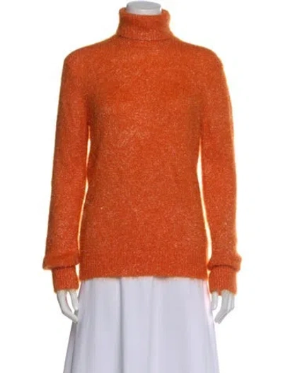 Pre-owned Michael Kors Alpaca Turtleneck Sweatshirt In Orange