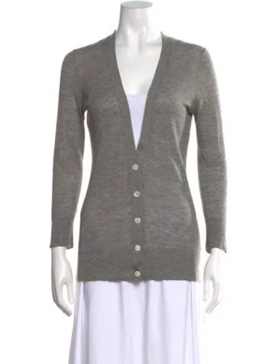 Pre-owned Michael Kors Alpaca V-neck Sweater In Gray