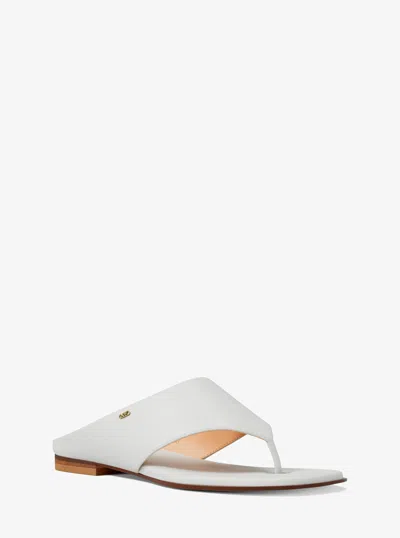 Michael Kors Alster Leather Thong Sandal In White