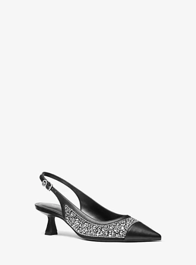 Michael Kors Amali Embellished Slingback Pump In Black