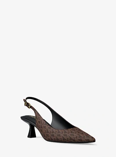 Michael Kors Amali Signature Logo Pump In Brown