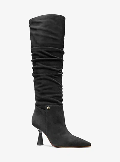 Michael Kors Amali Suede Boot In Black