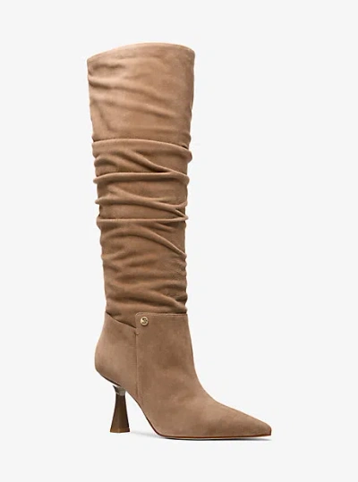Michael Kors Amali Suede Boot In Brown
