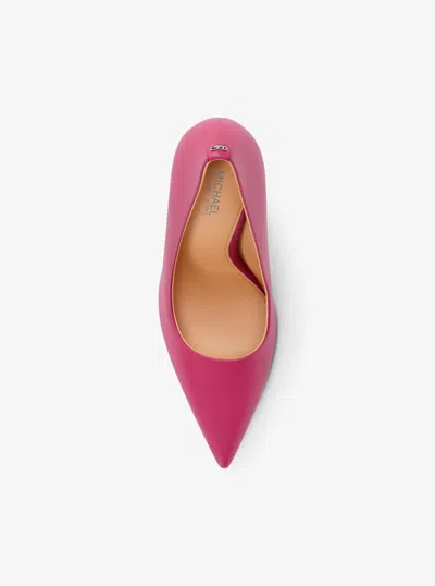 Michael Kors Amara Leather Pump In Pink