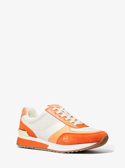 Michael Kors Andi Color-block Trainer In Orange