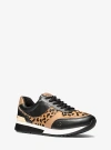 Michael Kors Andi Mixed-media Trainer In Brown