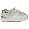 Michael Kors Andi Trainer In Bright White Faux Leather In Gray