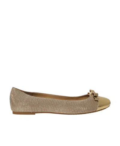 Michael Kors Andrea Chain-mesh Ballerina Shoes In Brown