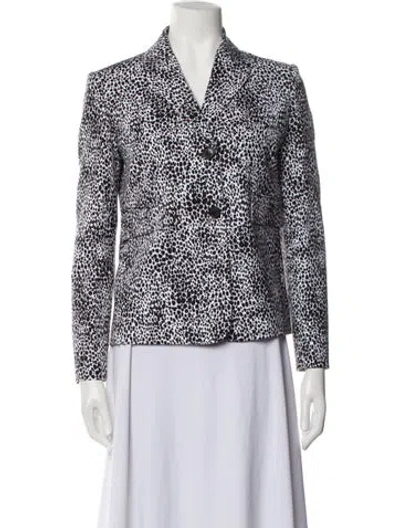 Pre-owned Michael Kors Animal Print Blazer In Black