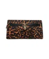 Michael Kors Animal Print Clutch With Magnetic Closure In Pink