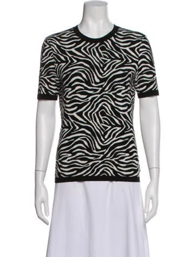 Pre-owned Michael Kors Animal Print Crew Neck Sweater In Black