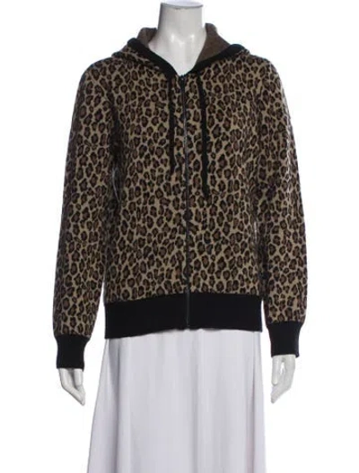 Pre-owned Michael Kors Animal Print Crew Neck Sweater In Black