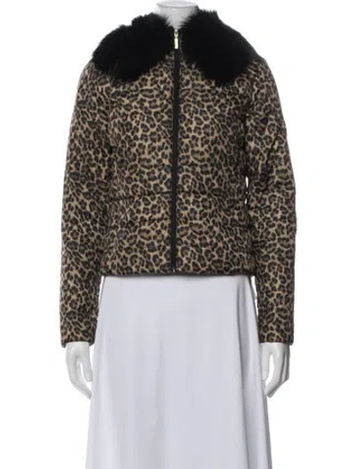 Pre-owned Michael Kors Animal Print Down Jacket In Multi
