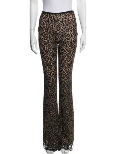 Pre-owned Michael Kors Animal Print Flared Pants In Black