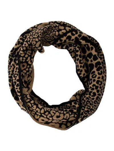 Pre-owned Michael Kors Animal Print Infinity Scarf In Brown