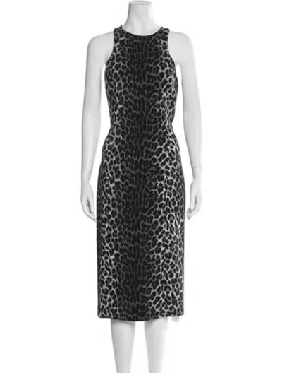 Pre-owned Michael Kors Animal Print Knee-length Dress In Black