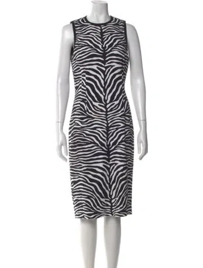 Pre-owned Michael Kors Animal Print Knee-length Dress In Black