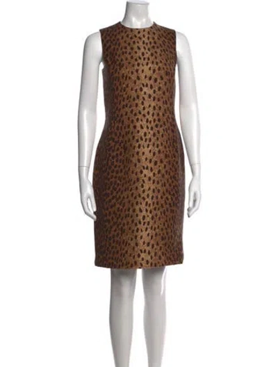 Pre-owned Michael Kors Animal Print Knee-length Dress In Brown