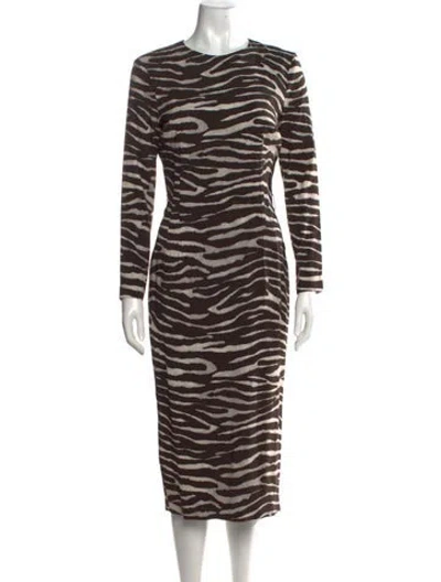Pre-owned Michael Kors Animal Print Knee-length Dress In Brown
