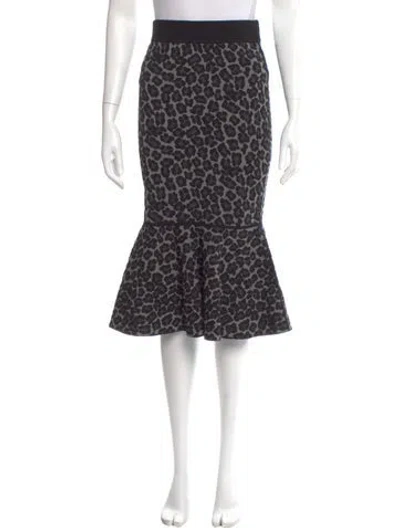 Pre-owned Michael Kors Animal Print Knee-length Skirt In Black