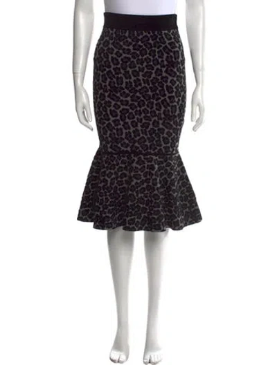 Pre-owned Michael Kors Animal Print Knee-length Skirt In Black