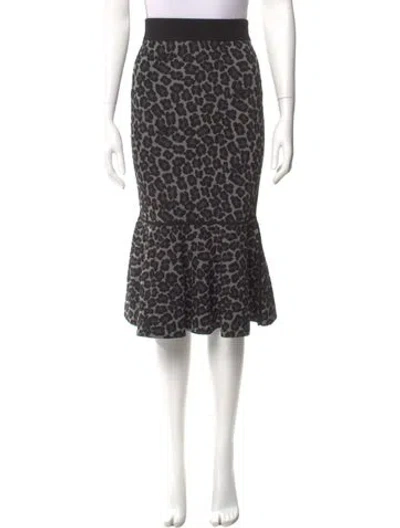 Pre-owned Michael Kors Animal Print Knee-length Skirt In Black