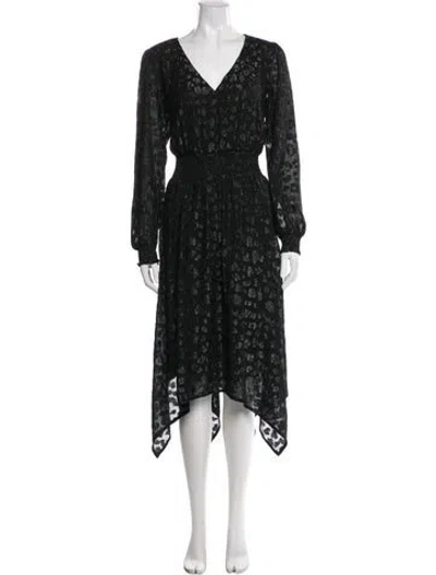 Pre-owned Michael Kors Animal Print Midi Length Dress In Blue