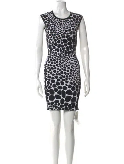 Pre-owned Michael Kors Animal Print Mini Dress In Black