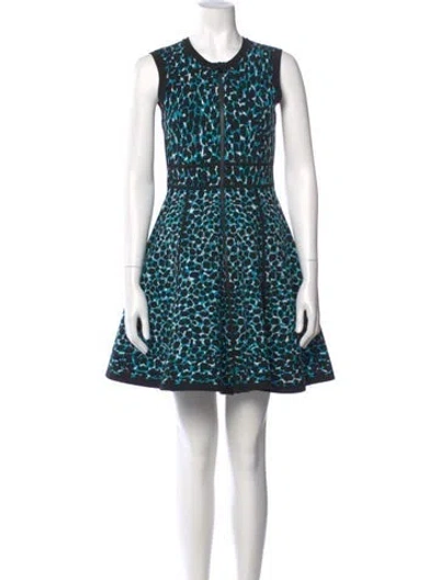 Pre-owned Michael Kors Animal Print Mini Dress In Black