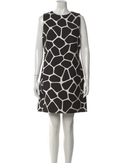 Pre-owned Michael Kors Animal Print Mini Dress In Black