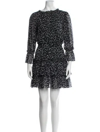 Pre-owned Michael Kors Animal Print Mini Dress In Blue
