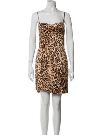 Pre-owned Michael Kors Animal Print Mini Dress In Neutral